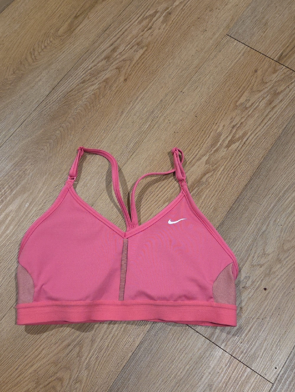 Nike Pink Mesh-Inset V-Neck Sports Bra